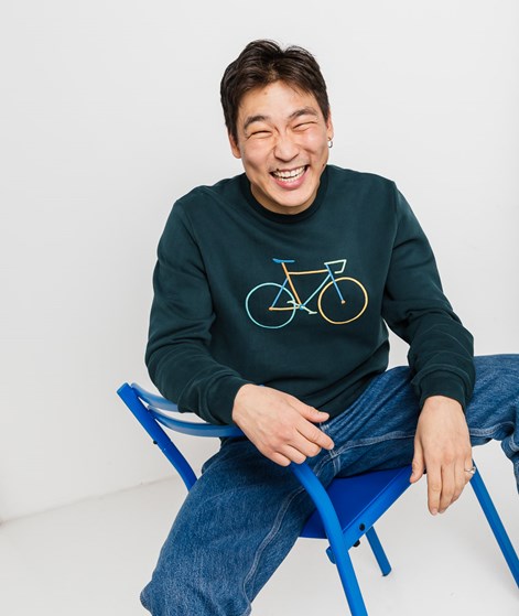 KAUF DICH GLÜCKLICH Sweater Velo Teal aus Bio-Baumwolle
