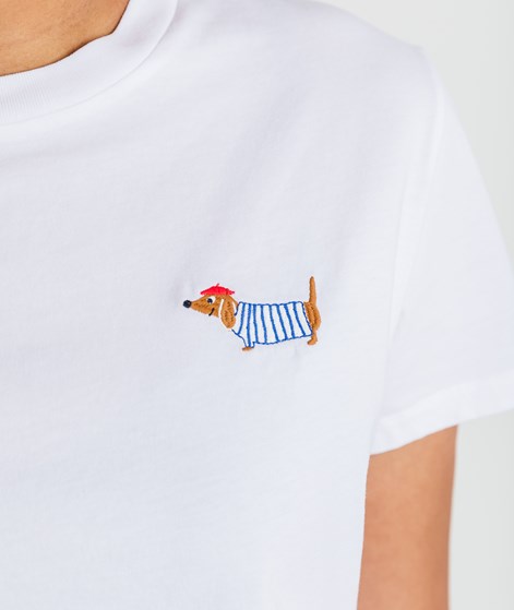 KAUF DICH GLÜCKLICH T-Shirt Dackel Weiß aus Bio-Baumwolle