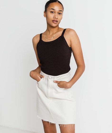 KAUF DICH GLÜCKLICH Top Schwarz Braun gestreift