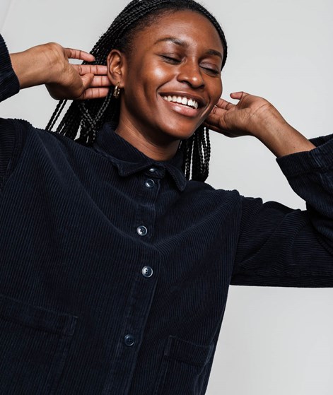 KAUF DICH GLÜCKLICH Cordjacke Blau aus Bio-Baumwolle