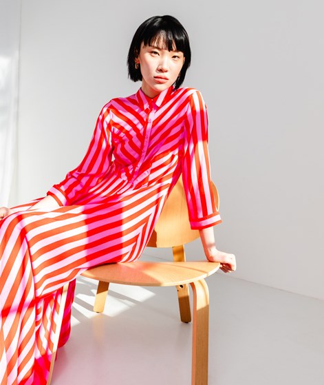 YAS YASSavanna Kleid Pink und Rot gestreift