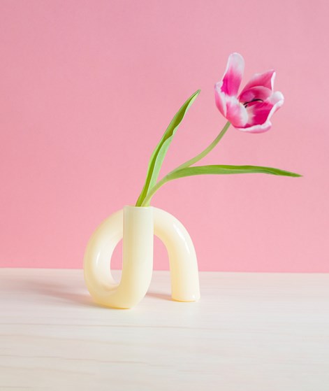 YUKU Vase (11x12x11cm) Gelb