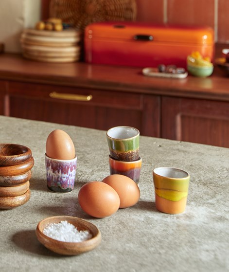HKLIVING 70s Ceramics: Eierbecher 4er Set mehrfarbig
