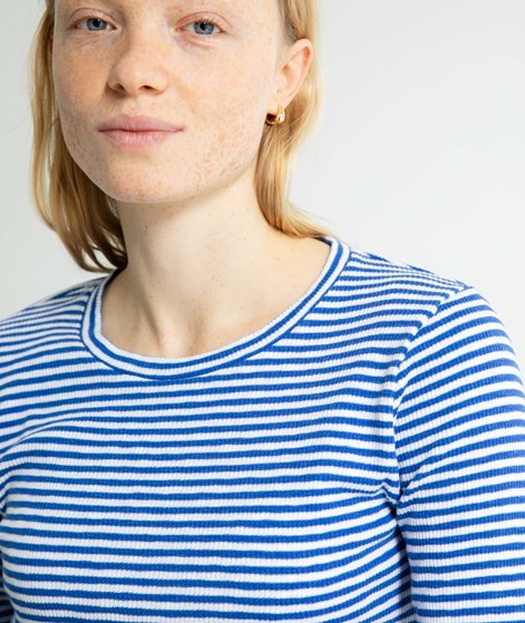 KAUF DICH GLÜCKLICH Longsleeve Weiß und Blau gestreift