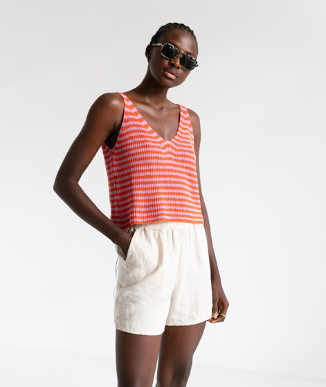 KAUF DICH GLÜCKLICH Stricktop Orange und Lila gestreift