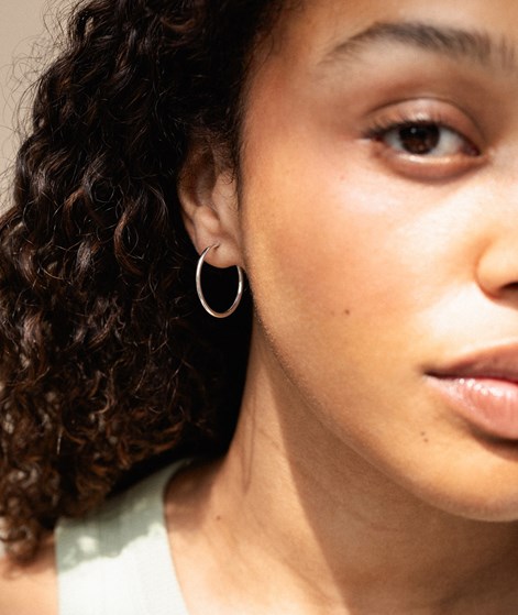 KAUF DICH GLÜCKLICH Creolen (25 mm) Silber