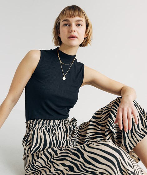 KAUF DICH GLÜCKLICH Turtleneck Top Schwarz aus Viskose (LENZING™ ECOVERO™)