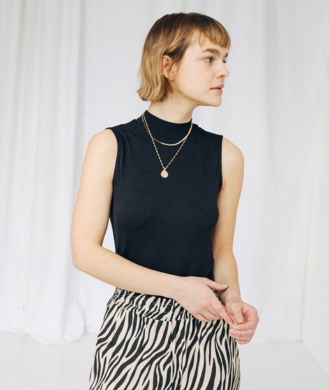 KAUF DICH GLÜCKLICH Turtleneck Top Schwarz aus Viskose (LENZING™ ECOVERO™)