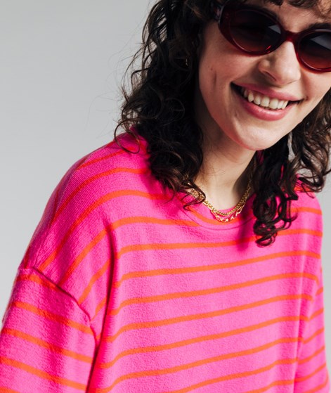 KAUF DICH GLÜCKLICH Kleid Pink und Rot gestreift