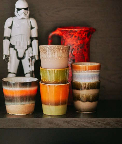 HKLIVING 70s Ceramics: Kaffee Becher Fern mehrfarbig