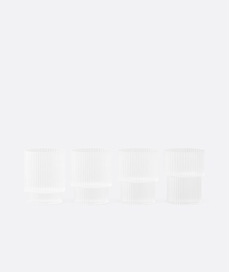 FERM LIVING Ripple Glas 4er-Set Klein (Ø 5,2 cm) farblos