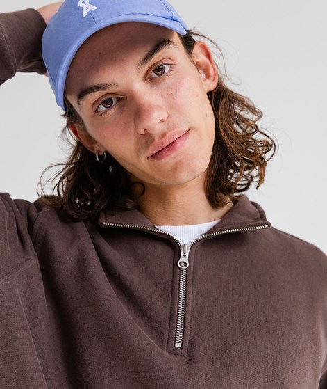 KAUF DICH GLÜCKLICH Zip Sweater Braun aus Bio-Baumwolle