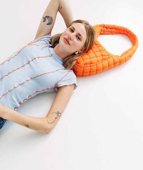 KAUF DICH GLÜCKLICH T-Shirt Wellensaum Hellblau aus Bio-Baumwolle