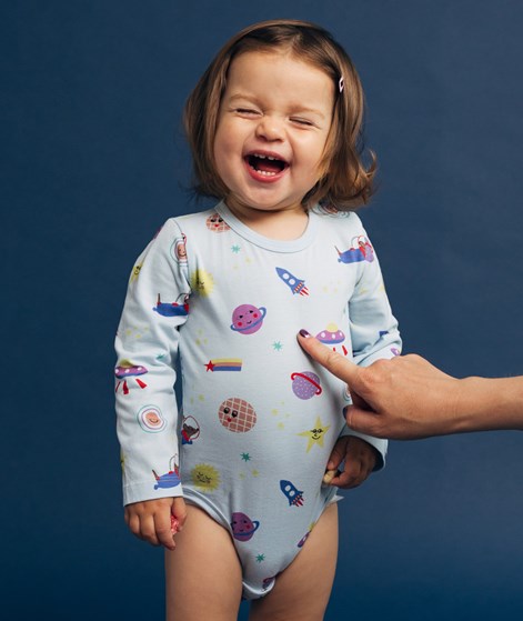KAUF DICH GLÜCKLICH KIDS Body Hellblau aus Bio-Baumwolle