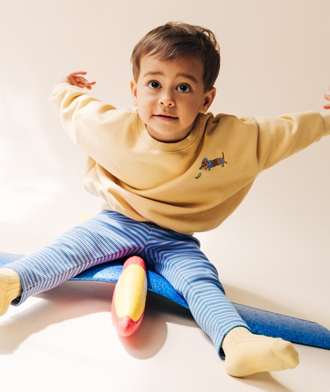 KAUF DICH GLÜCKLICH KIDS Sweater Explore Gelb aus Bio-Baumwolle