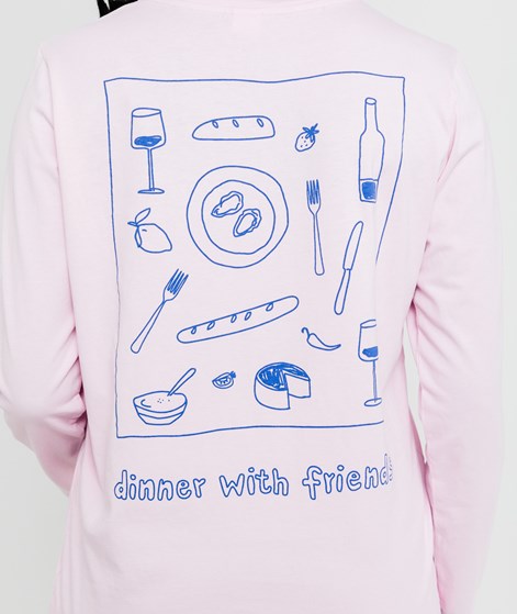 KAUF DICH GLÜCKLICH Longsleeve Dinner Rosa aus Bio-Baumwolle