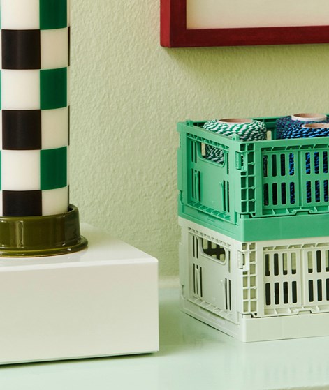 HAY Colour Crate Mini 2er-Set Korb Grün (8x13x17)