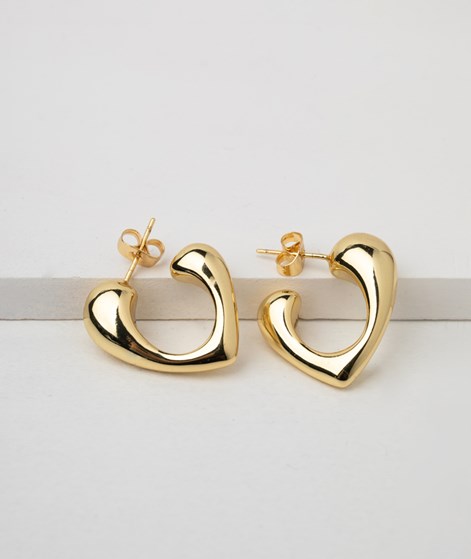 KAUF DICH GLÜCKLICH Halbes Herz Ohrringe Gold