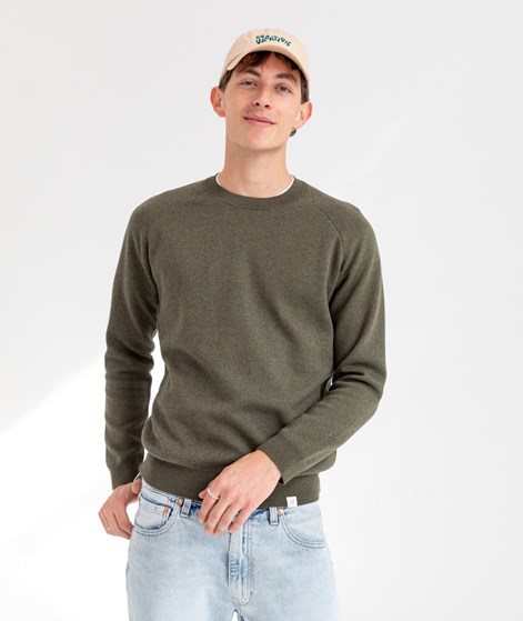 NOWADAYS Signature Raglan Mouline Pullover Dunkelgrün