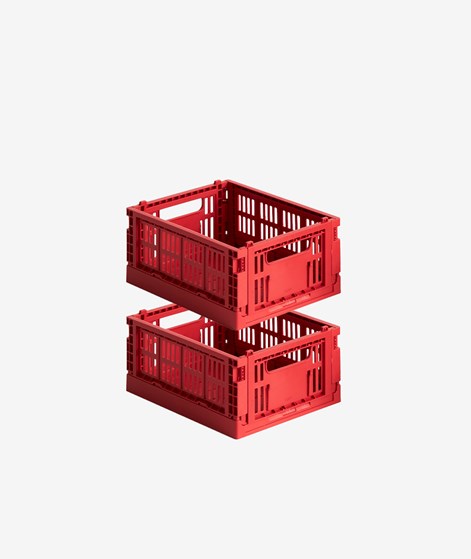 HAY Colour Crate Mini 2er-Set Korb Rot