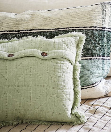 MADAM STOLTZ Quilted Kissenbezug Grün (30x45 cm)