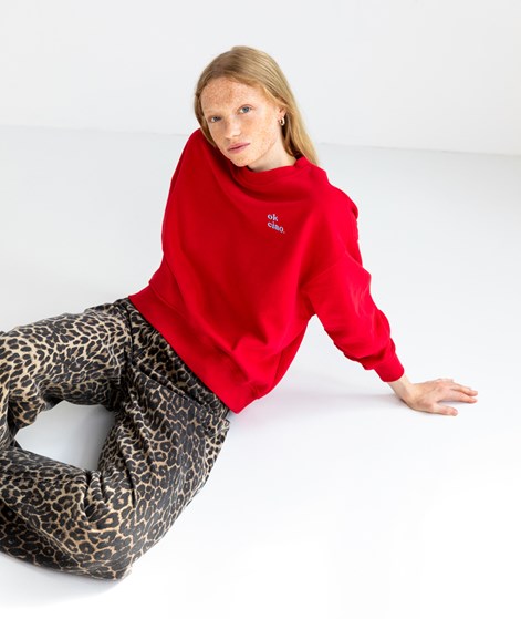 KAUF DICH GLÜCKLICH Sweater Ok Ciao Rot aus Bio-Baumwolle