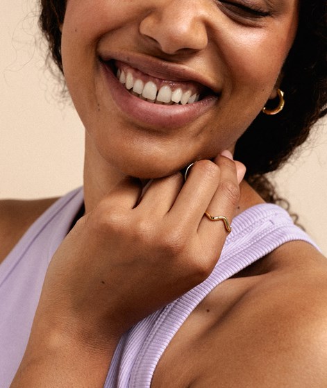 KAUF DICH GLÜCKLICH Ring Wellenform Gold