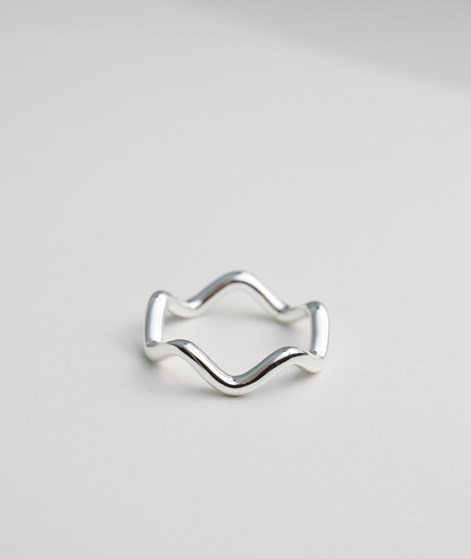 KAUF DICH GLÜCKLICH Wellenform Ring Silber