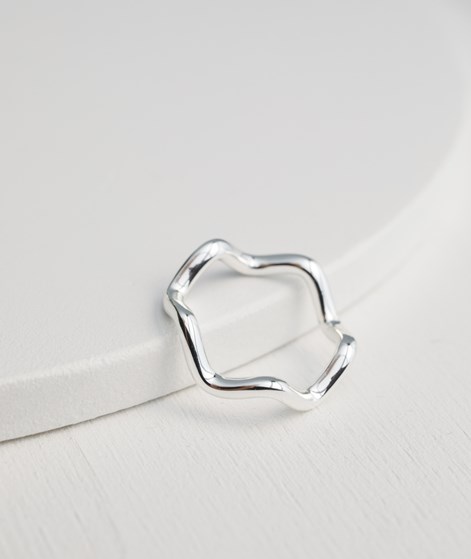 KAUF DICH GLÜCKLICH Wellenform Ring Silber