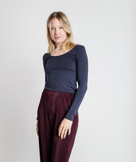 KAUF DICH GLÜCKLICH Longsleeve Dunkelblau aus Viskose (LENZING™ ECOVERO™)