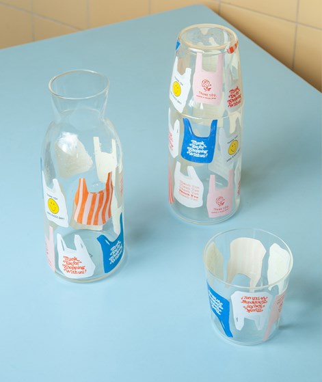 DOIY Corner Shop Karaffe und Glas (Set) mehrfarbig