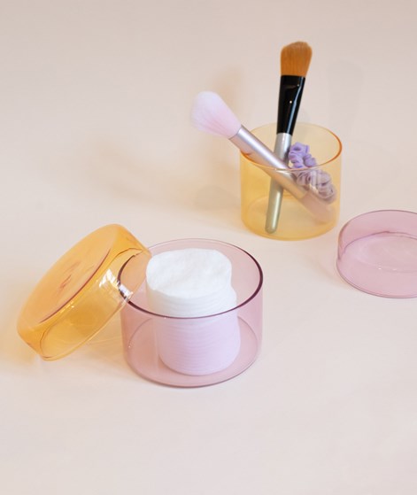 YUKU Glass Box (10x10x6cm) Orange Rosa