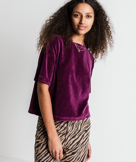 KAUF DICH GLÜCKLICH Samt-T-Shirt Lila