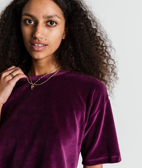 KAUF DICH GLÜCKLICH Samt-T-Shirt Lila