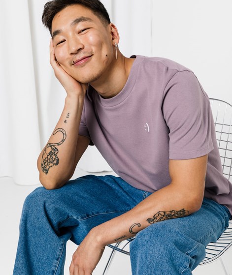 KAUF DICH GLÜCKLICH T-Shirt Smiley Lila aus Bio-Baumwolle