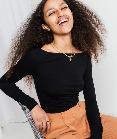 KAUF DICH GLÜCKLICH Longsleeve Schwarz aus Viskose (LENZING™ ECOVERO™)