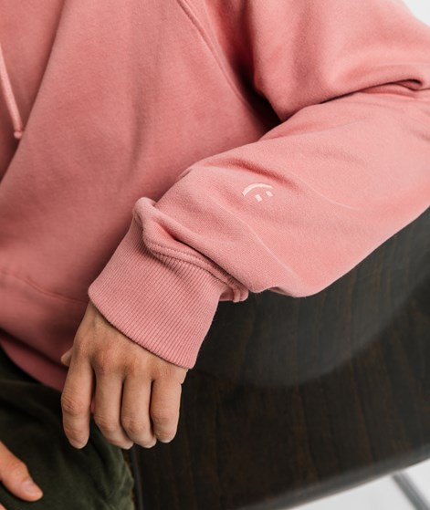 KAUF DICH GLÜCKLICH Hoodie Lachsfarben aus Bio-Baumwolle