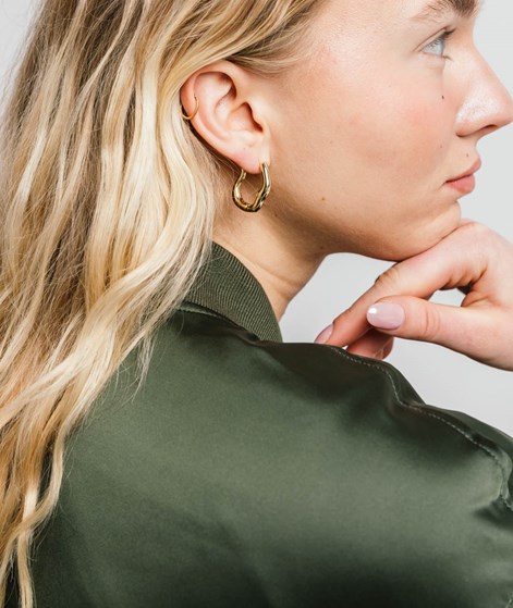 KAUF DICH GLÜCKLICH Oval Gewellte Ohrringe Gold