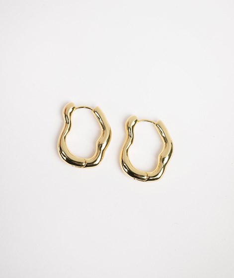 KAUF DICH GLÜCKLICH Oval Gewellte Ohrringe Gold