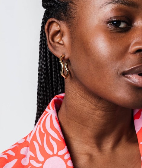 KAUF DICH GLÜCKLICH Gewellte Creolen Ohrringe Gold