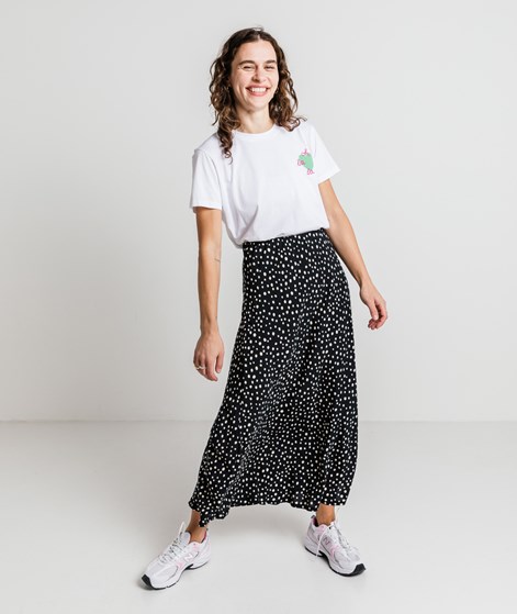 KAUF DICH GLÜCKLICH Rock Weiß und Schwarz gepunktet