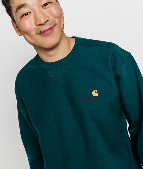CARHARTT WIP American Script Sweater Petrolgrün