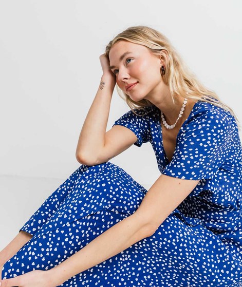 KAUF DICH GLÜCKLICH Kleid Herzchen Blau