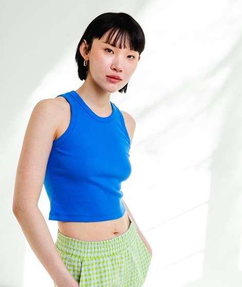 KAUF DICH GLÜCKLICH Top Himmelblau aus Bio-Baumwolle