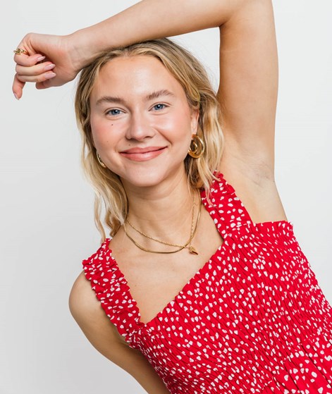 KAUF DICH GLÜCKLICH Kleid rote Herzchen