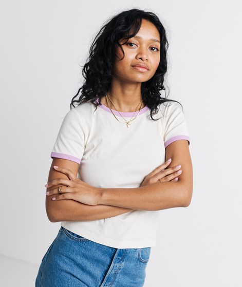 KAUF DICH GLÜCKLICH T-Shirt Creme/Rosa aus Bio-Baumwolle