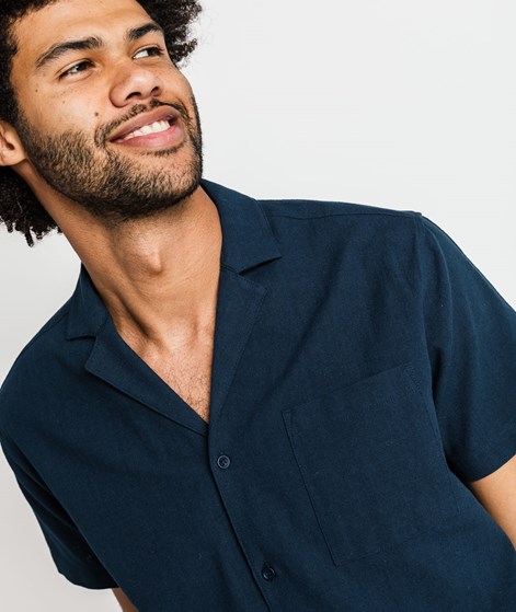 KAUF DICH GLÜCKLICH Kurzarm Hemd Dunkelblau