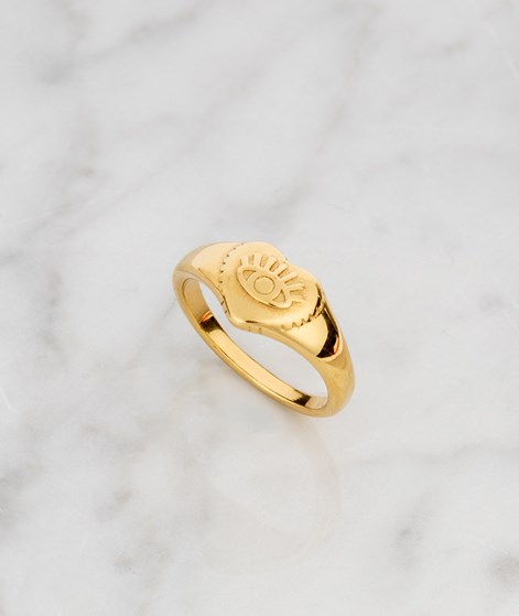 KAUF DICH GLÜCKLICH Herz mit Auge Ring Gold