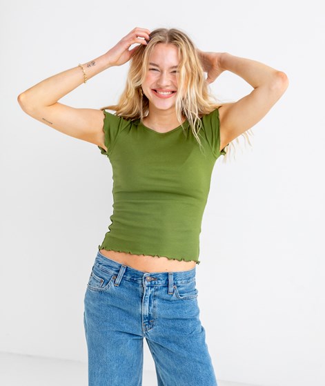 JAN N JUNE Ren Rib T-Shirt Grün