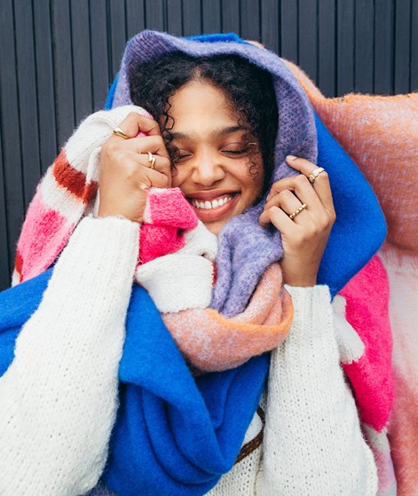 KAUF DICH GLÜCKLICH Schal Königsblau